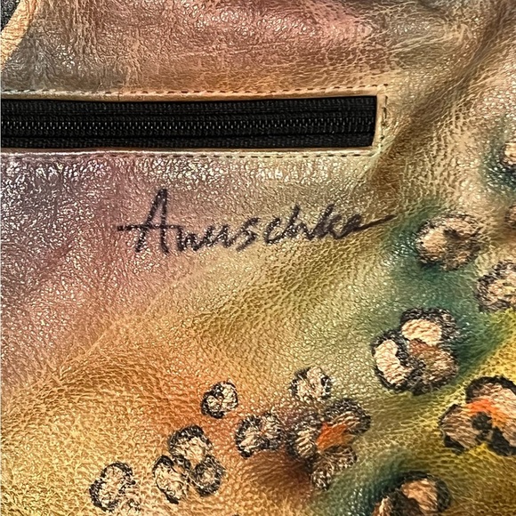 Anuschka Leather Print Artistic Hand painted Shoulder Bag - Picture 8 of 12